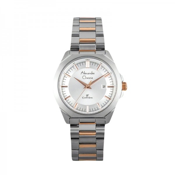 Alexandre Christie AC 8596 Silver Rosegold White Lady